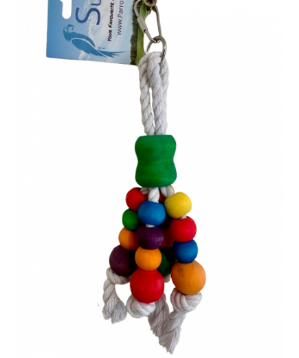 Parrot-Supplies Baby Jellyfish Rope and Wood Beads Parrot Toy